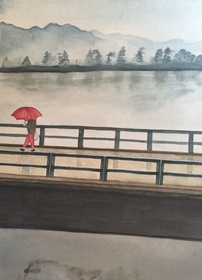 watercolor arashiyama bridge